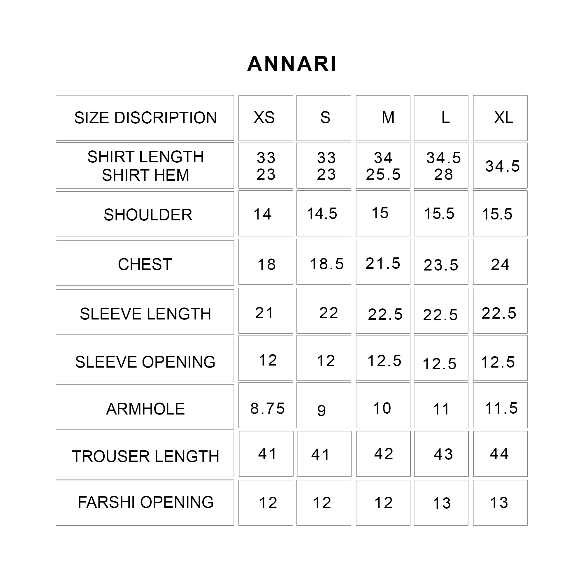 Size Chart