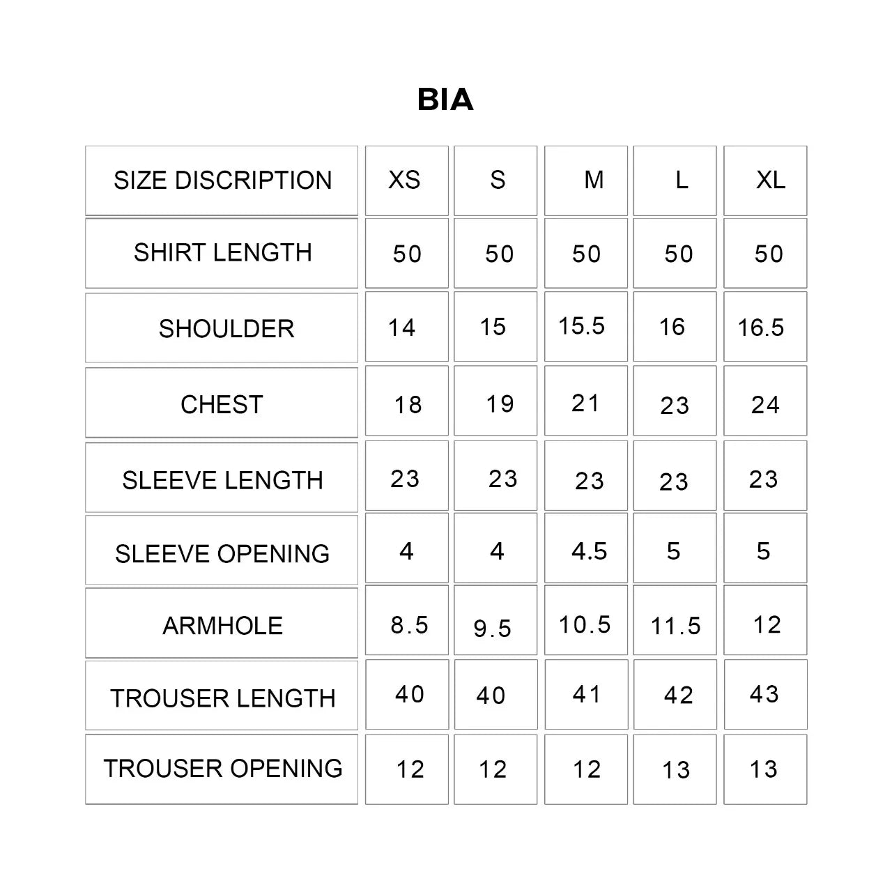 Size Chart