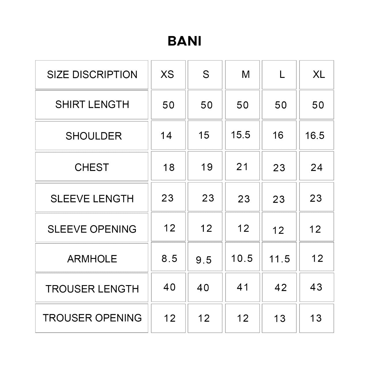 Size Chart