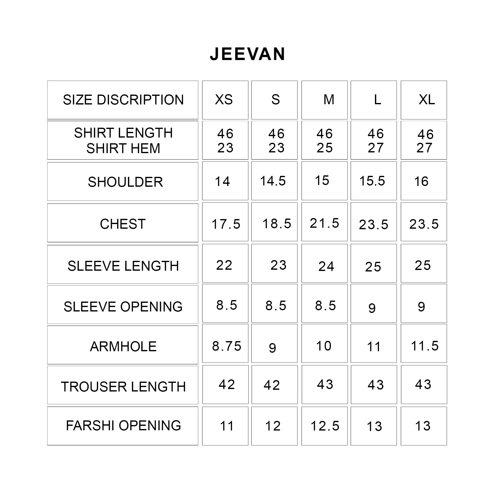 Size Chart