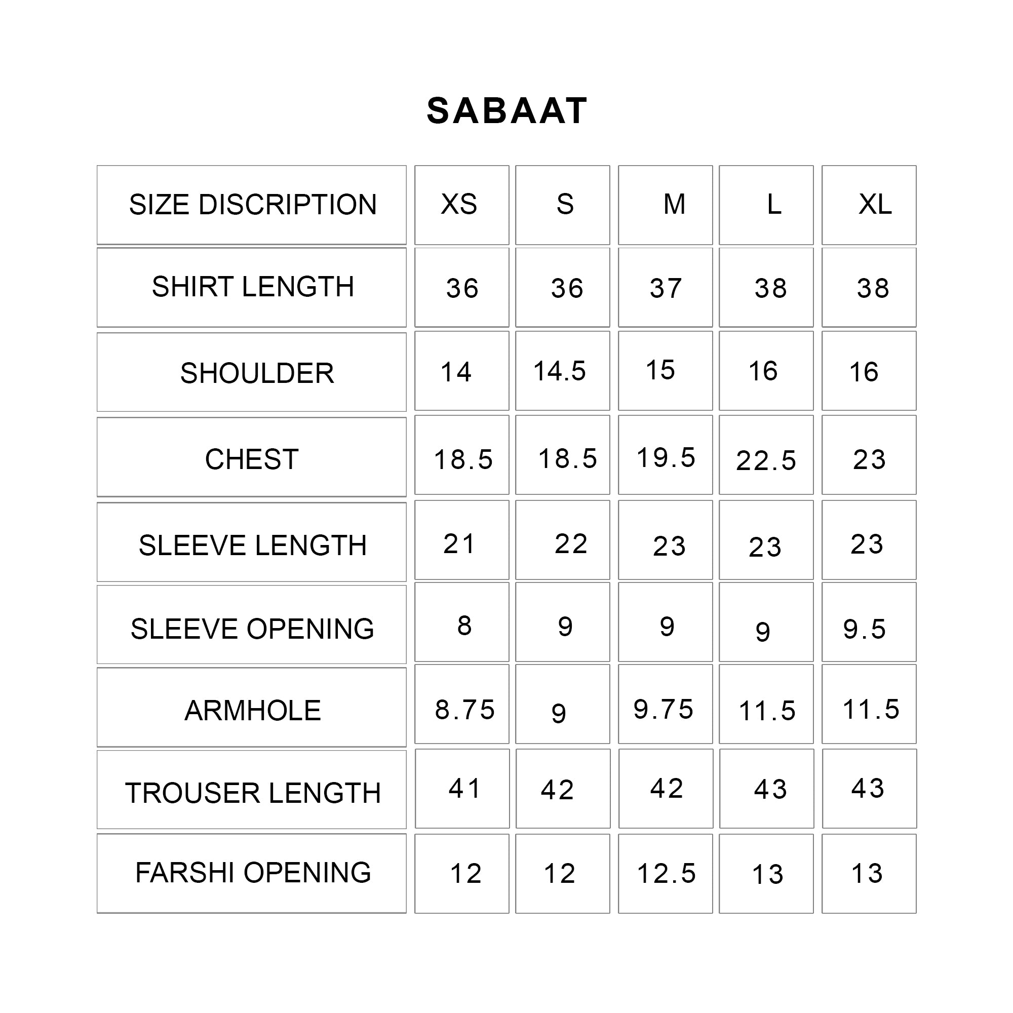 Size Chart