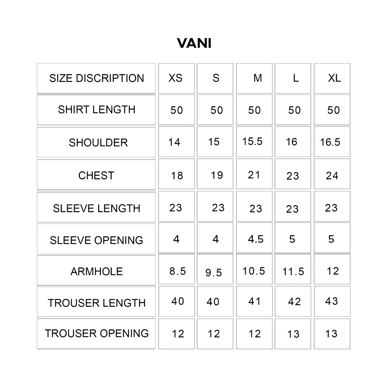 Size Chart